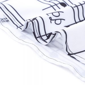 Women Dress One-shoulder Lace Retro Note Printing Swing Dress