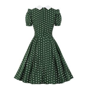 1950s Dresses Retro Polka Dot A Line Swing Dress