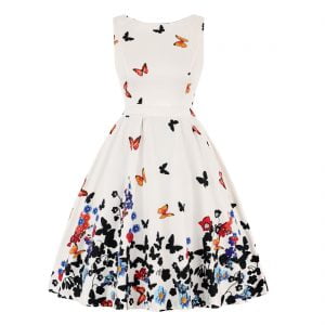 Swing Dresses Retro Pattern Sleeveless Dress