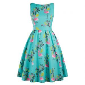 Swing Dresses Retro Pattern Sleeveless Dress
