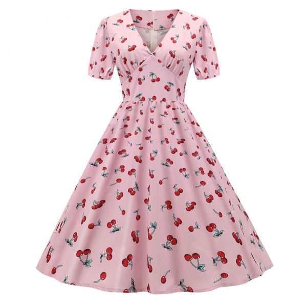 Art-Style-Dress-Violin-Printed-Puff-Sleeve-Party-Dress Art Style Dress Violin Printed Puff Sleeve Party Dress