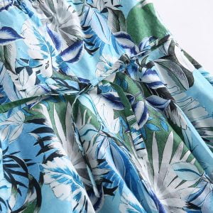 Sexy Print Backless Suspenders Mid-length Dress