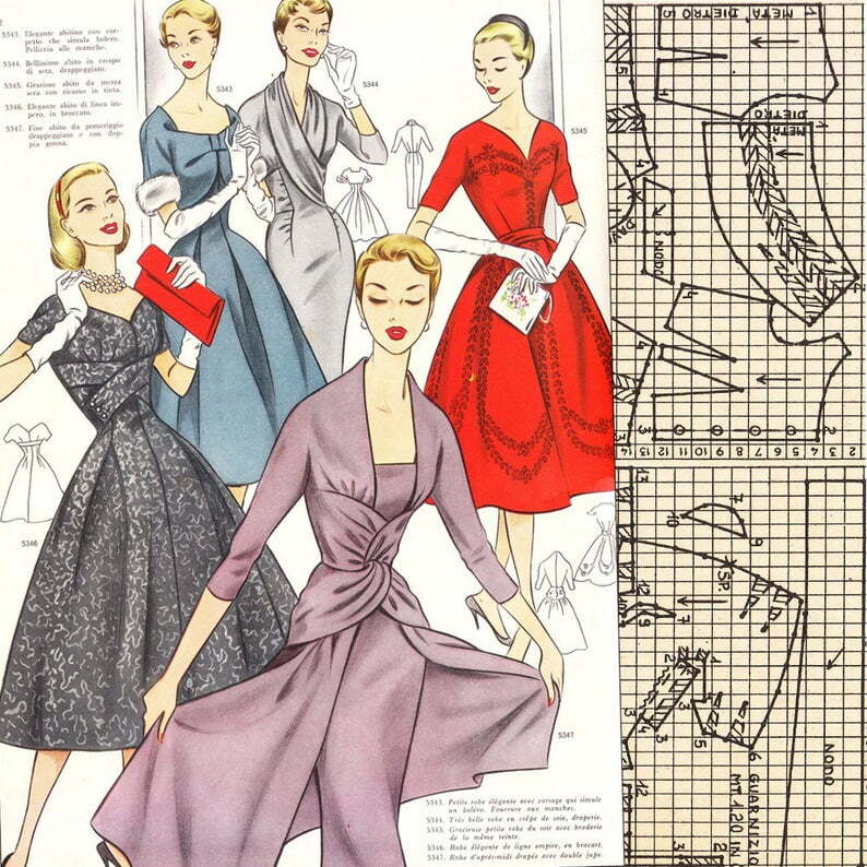 PDFs of vintage 50s pattern drafting system  instant download image 0