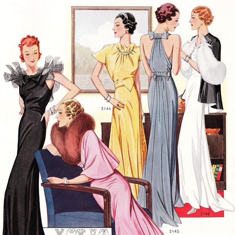 PDF of 30s haute couture vintage sewing pattern catalog  image 0