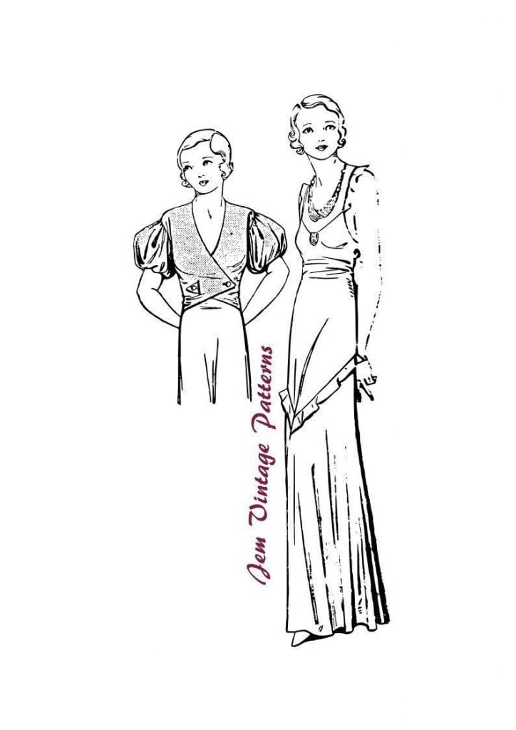1932 dress and coatee  vintage sewing pattern  30s  1930s  image 0