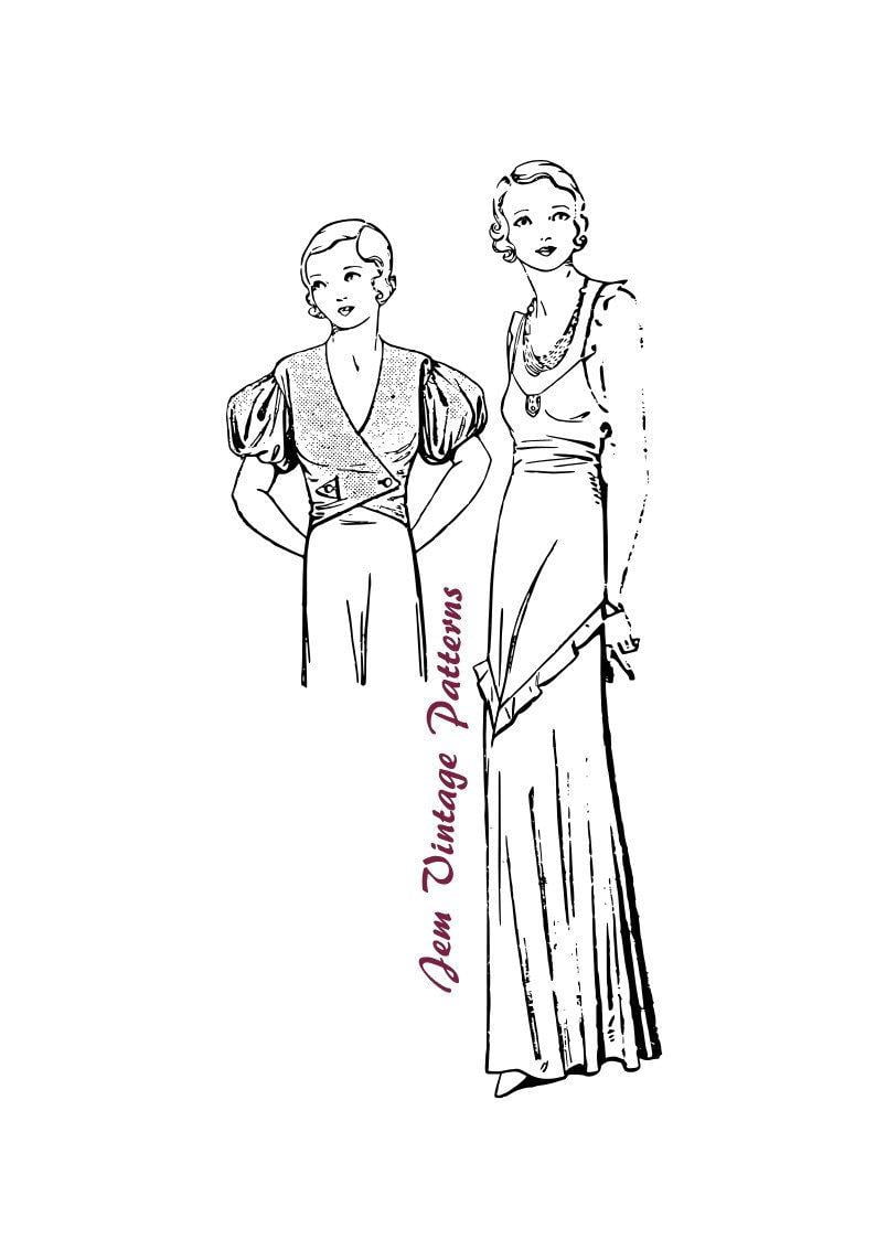 1932 dress and coatee  vintage sewing pattern  30s  1930s  image 0