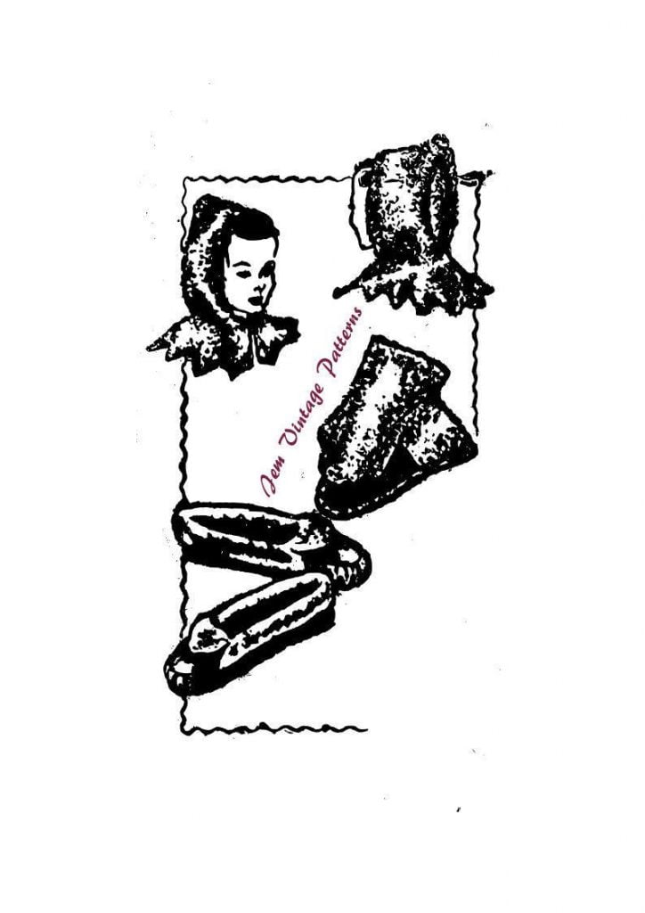 Bonnet Moccasins and Mittens  vintage sewing pattern  image 0