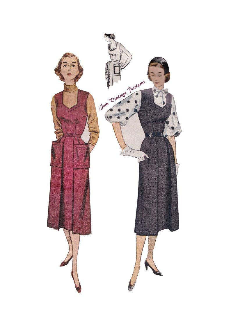 1950s jumper dress and blouse  vintage sewing pattern  50s  image 0