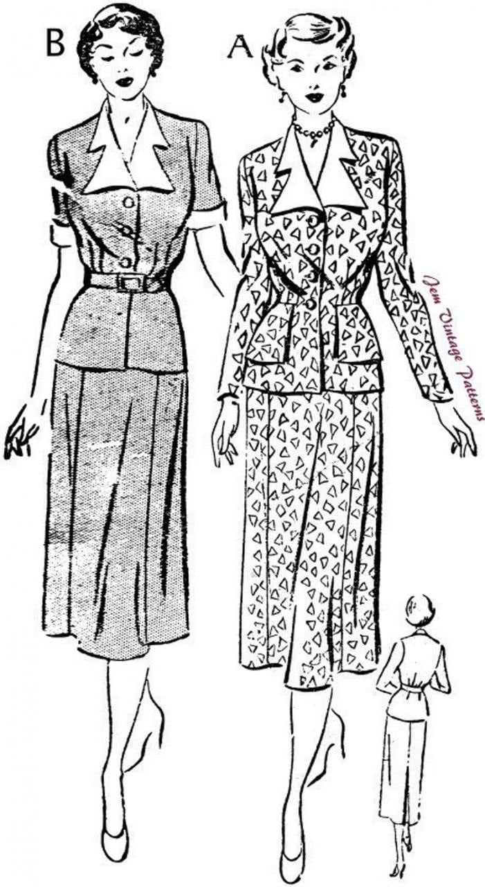1940s/1950s two-way skirt suit  vintage sewing pattern  40s image 0
