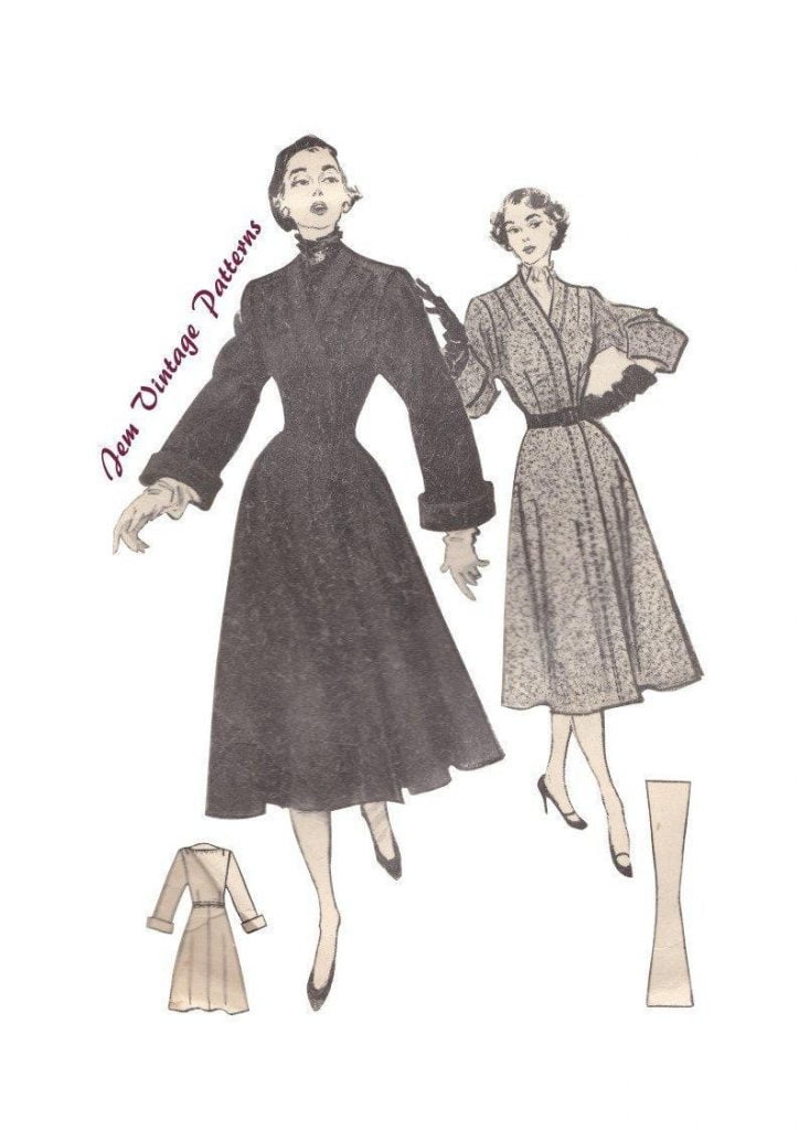 1950 fitted coat  vintage sewing pattern  50s  pdf sewing image 0