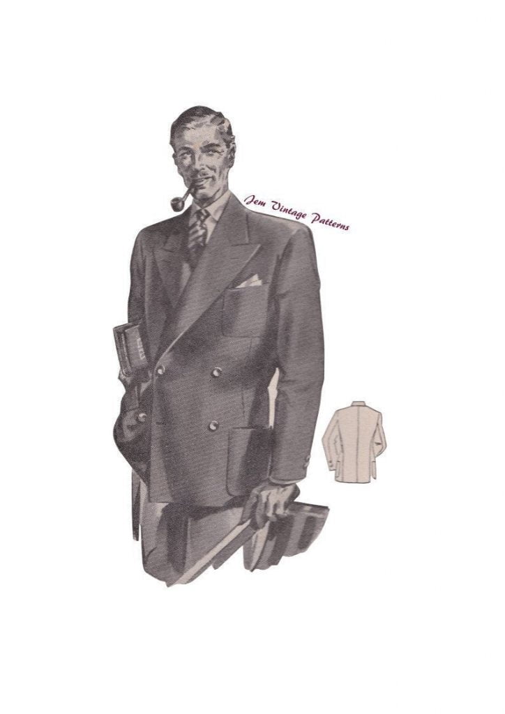 1940s man's blazer  vintage sewing pattern  40s  pdf image 0
