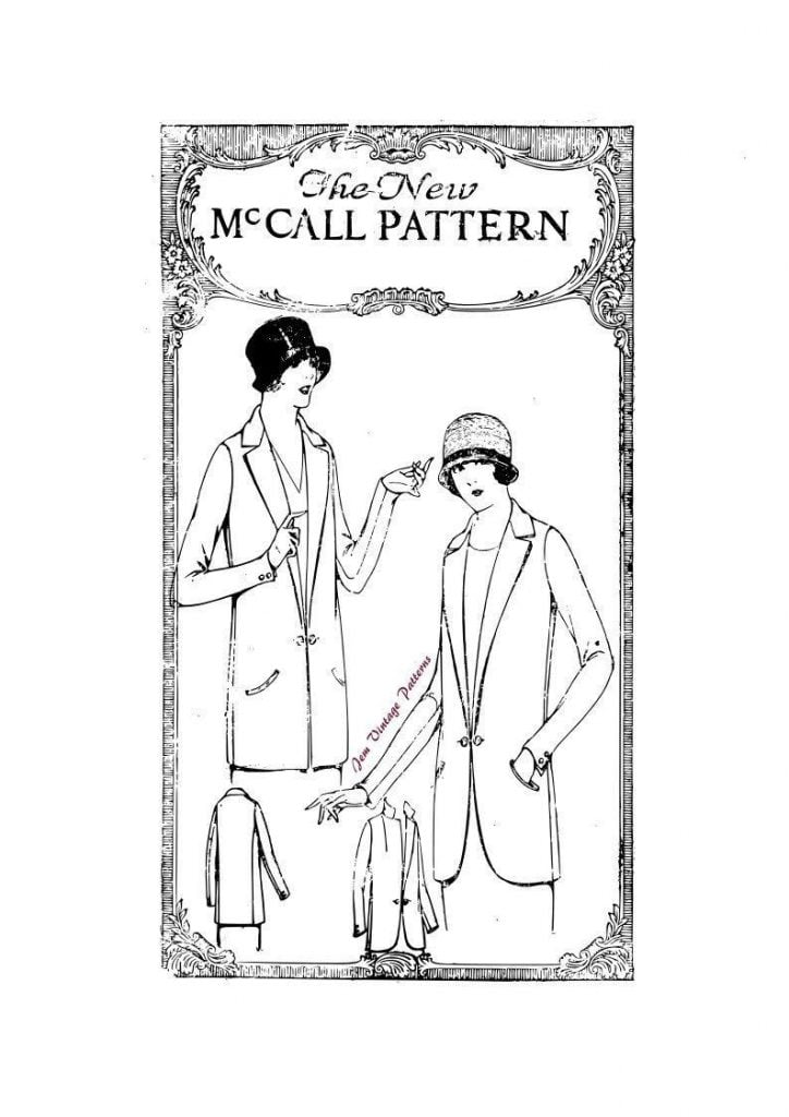 1924 coat  vintage sewing pattern  1920s  20s  pdf digital image 0