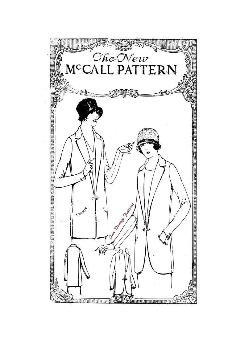 1924 coat  vintage sewing pattern  1920s  20s  pdf digital image 0