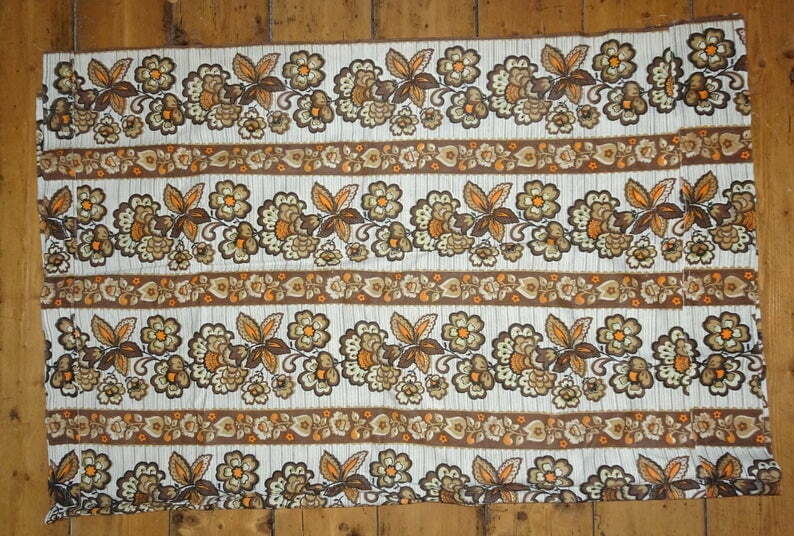 1970's piece of iconic vintage print fabric  curtain image 0