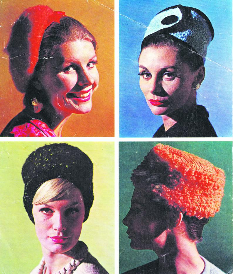 Vintage 1960's ladies hat knitting pattern PDF choice of 4 image 0