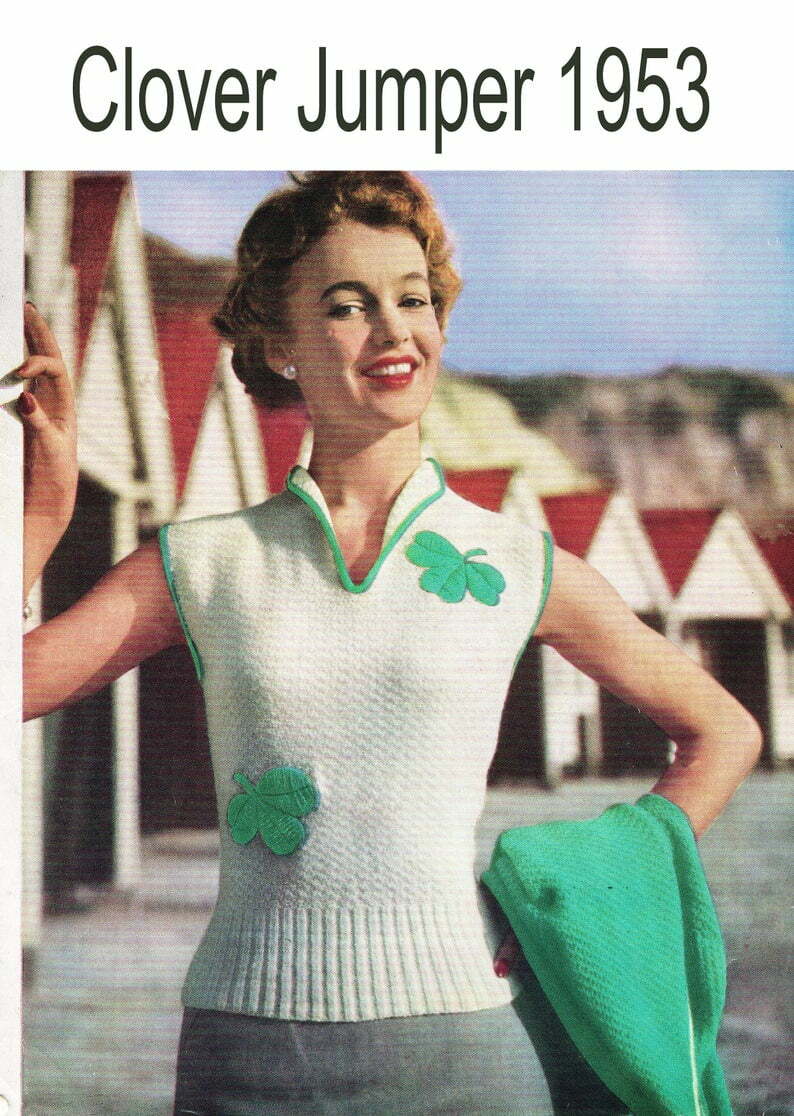 Vintage 1950's Lady's Lucky Clover St patricks day image 0