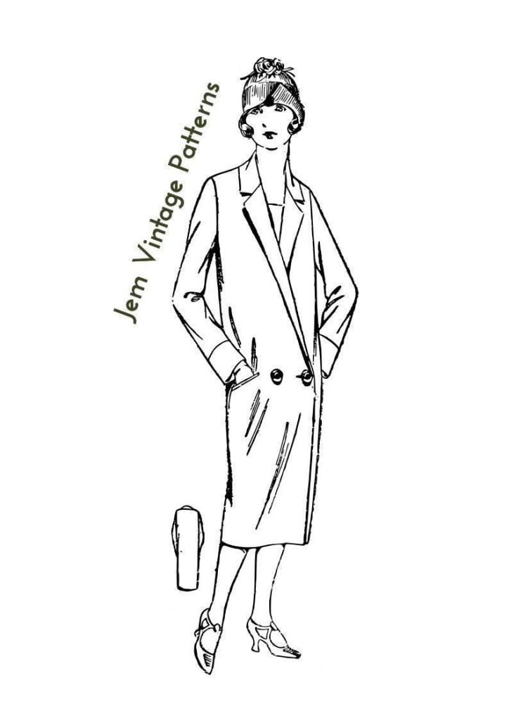 1920s smart coat  vintage sewing pattern  1920s  20s  pdf image 0