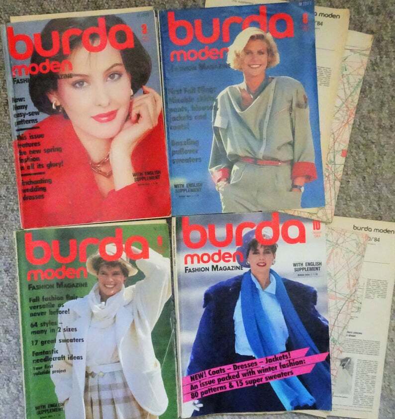 Vintage 1980's BURDA sewing magazines from 1984  Many image 0