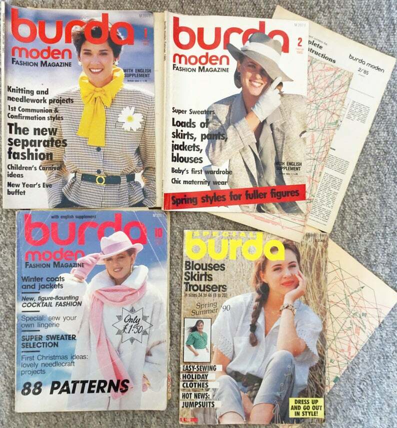 Vintage 1980's 1990 BURDA sewing magazines  Many easy sew image 0