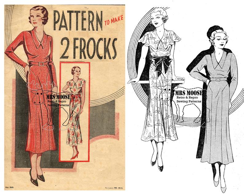 Classic 1930's frocks in two styles 36 bust  caplet image 0