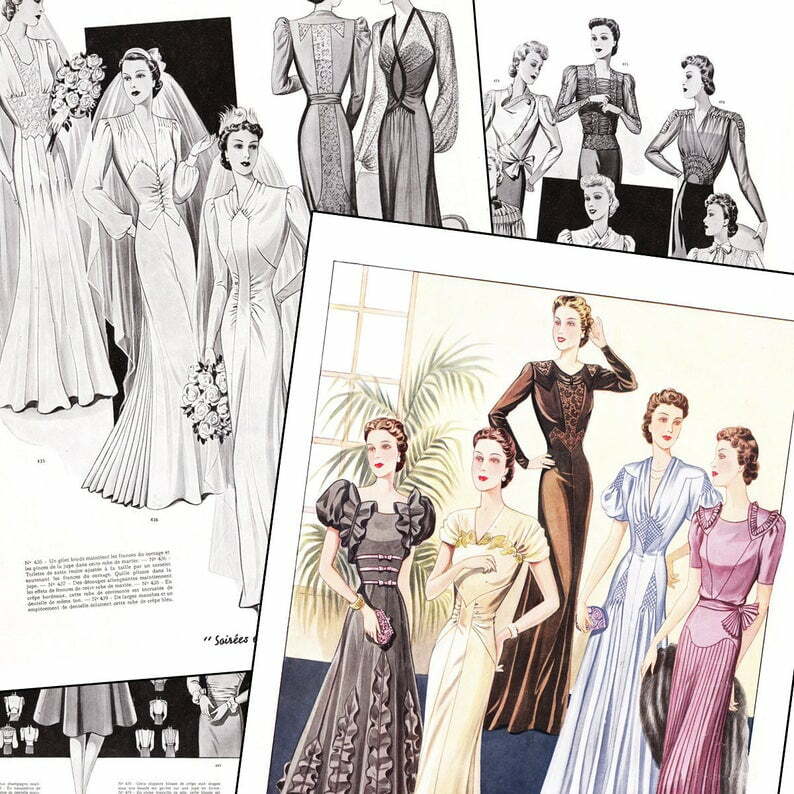 PDF of 40s haute couture Parisian sewing pattern catalog  image 0