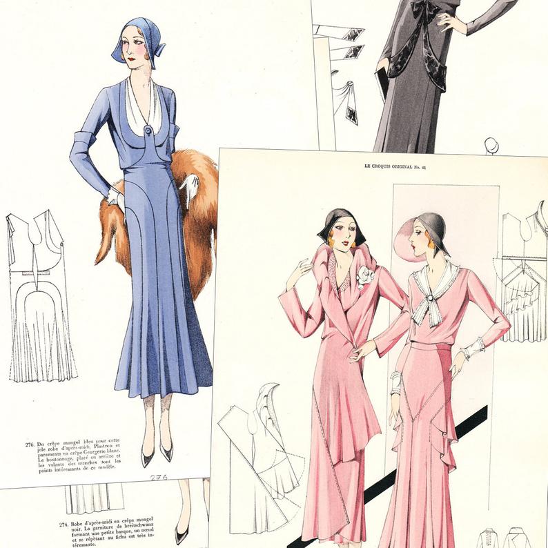 PDF of 30s haute couture sewing pattern catalog  image 0