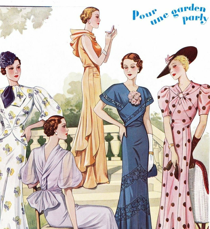 PDF of 30s haute couture vintage sewing pattern catalog  image 0