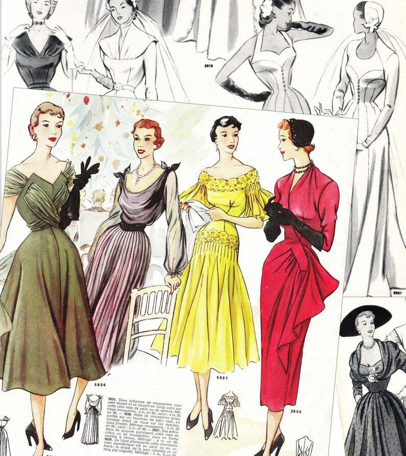PDFs of 50s Parisian sewing pattern catalogs  image 0