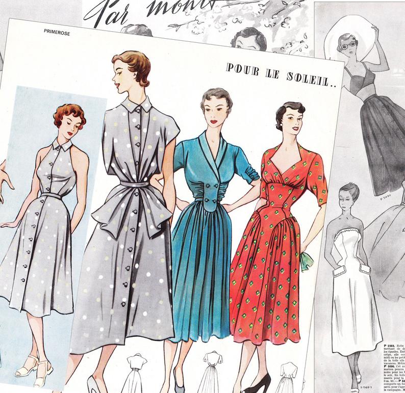 PDFs of 50s Parisian sewing pattern catalogs  image 0