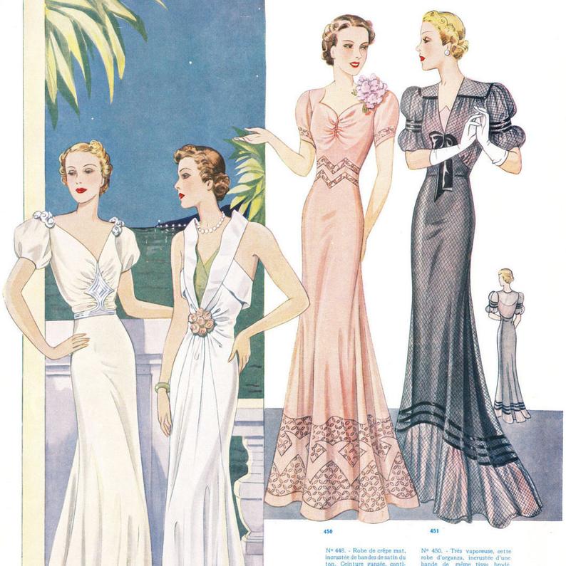 PDF instant download  Summer 1938  30s haute couture image 0