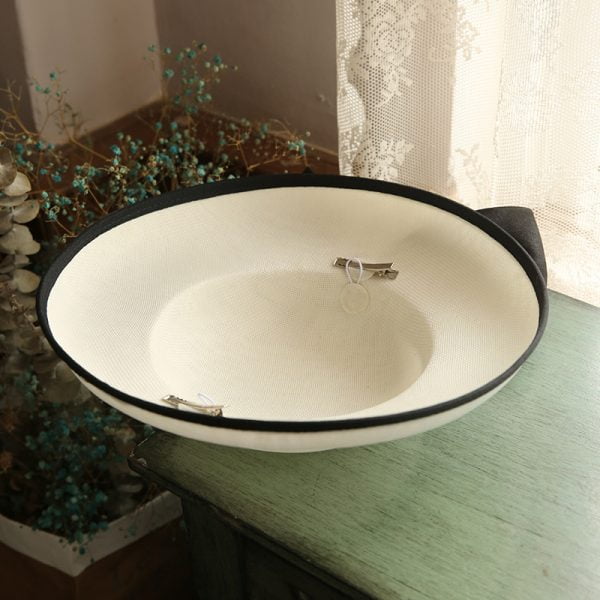 Dinner Party Hat Black Bowknot French White Ladies Elegant Retro Accessories