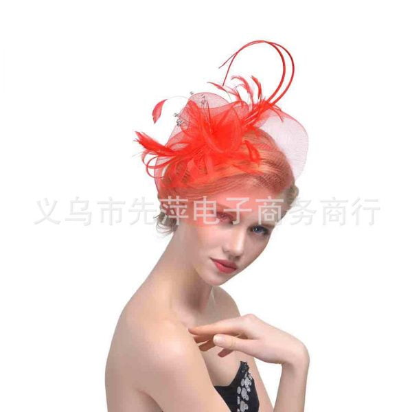 Women Hats Jockey Club Banquets Bridal Mesh Party Prom Feathers Headdress