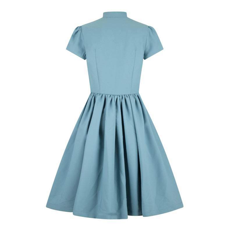 Smil at opfinde apotek Women's 1950s Light Blue Dress Bow Decor Short Sleeve Sweet Midi Dress -  Vintage-Retro