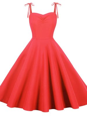 Women's Dress Sleeveless Solid Color Spaghetti Strap Flared Midi Dress