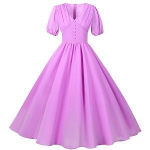 Women's Dress Audrey Hepburn Single Breasted Patchwork Solid Color Maxi Dress