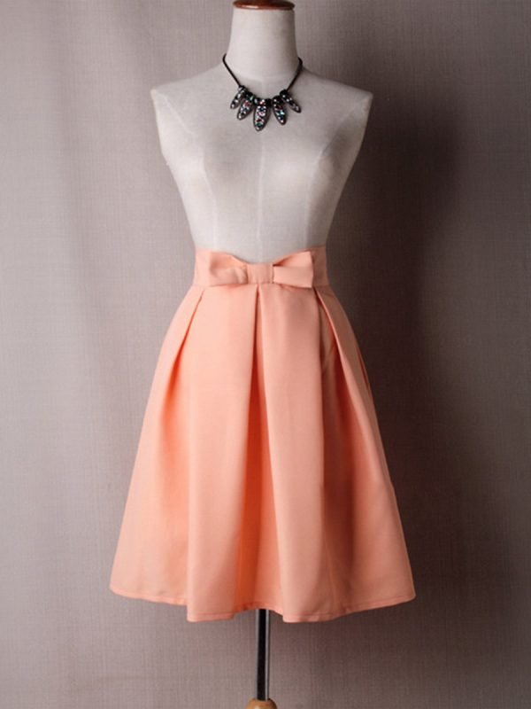A-Line-Pleated-Vintage-Skirts-for-Women-Solid-Color-Bowknot-Swing-Skirt A-Line Pleated Vintage Skirts for Women Solid Color Bowknot Swing Skirt