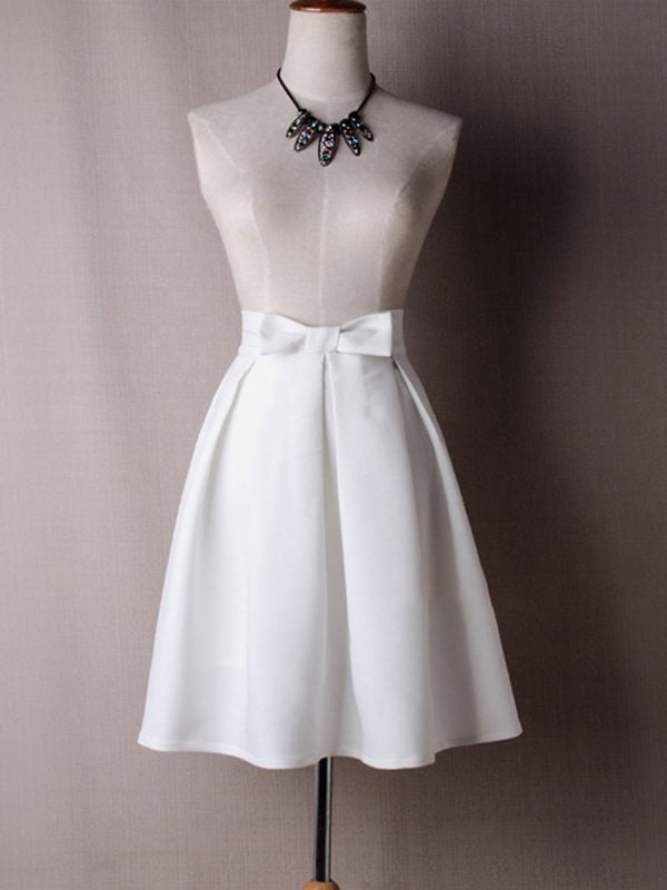 A-Line-Pleated-Vintage-Skirts-for-Women-Solid-Color-Bowknot-Swing-Skirt A-Line Pleated Vintage Skirts for Women Solid Color Bowknot Swing Skirt