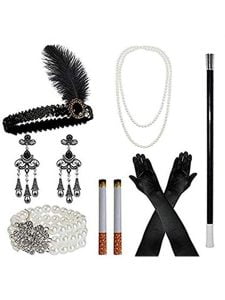 1920S Vintage Jewelry Black 7-piece Set