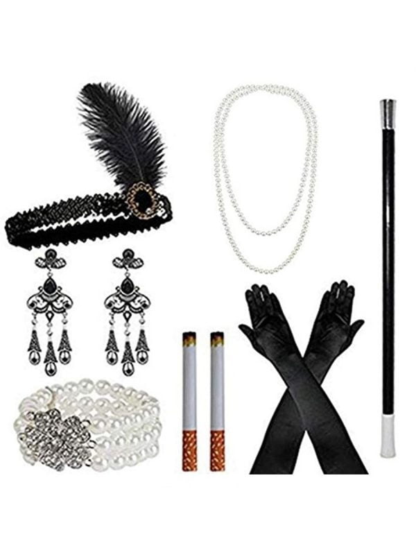 1920S Vintage Jewelry Black 7-piece Set