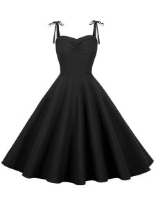 Women's Dress Sleeveless Solid Color Spaghetti Strap Flared Midi Dress