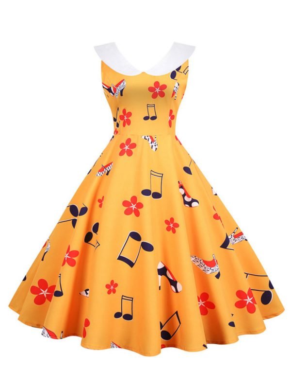 50s-Dresses-Sleevelss-Floral-Peter-Pan-Collar-Plus-Size-Ballroom-Midi-Dresses 50s Dresses Sleevelss Floral Peter Pan Collar Plus Size Ballroom Midi Dresses