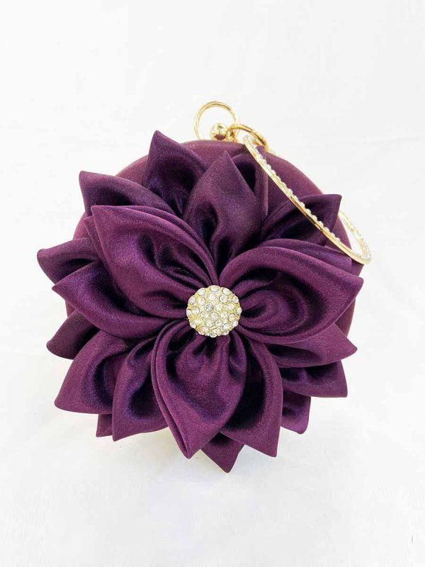 Flower Clutch Purse Design in Fashion Round Clutches Dress Favor Party Bag