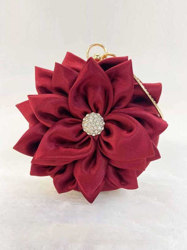Flower Clutch Purse Design in Fashion Round Clutches Dress Favor Party Bag