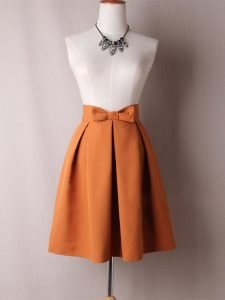 A-Line Pleated Vintage Skirts for Women Solid Color Bowknot Swing Skirt