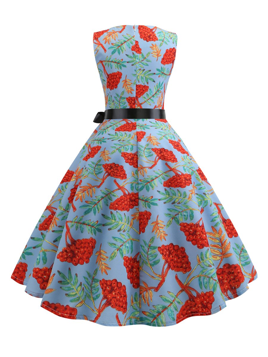 1950s Vintage Dress Fresh Style Sleeveless Simple Dress - Vintage-Retro