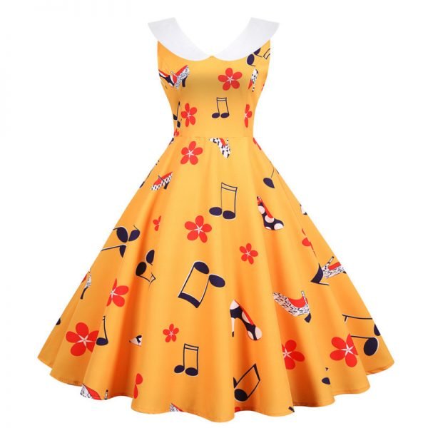 50s-Dresses-Sleevelss-Floral-Peter-Pan-Collar-Plus-Size-Ballroom-Midi-Dresses 50s Dresses Sleevelss Floral Peter Pan Collar Plus Size Ballroom Midi Dresses