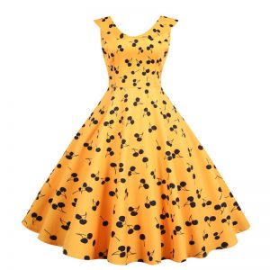 1950s Style Dresses Flowered Peter Pan Collar Large Swing Dancing Midi Dresses
