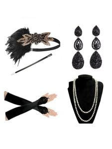 1920s Retro Feather Headband Acc Set