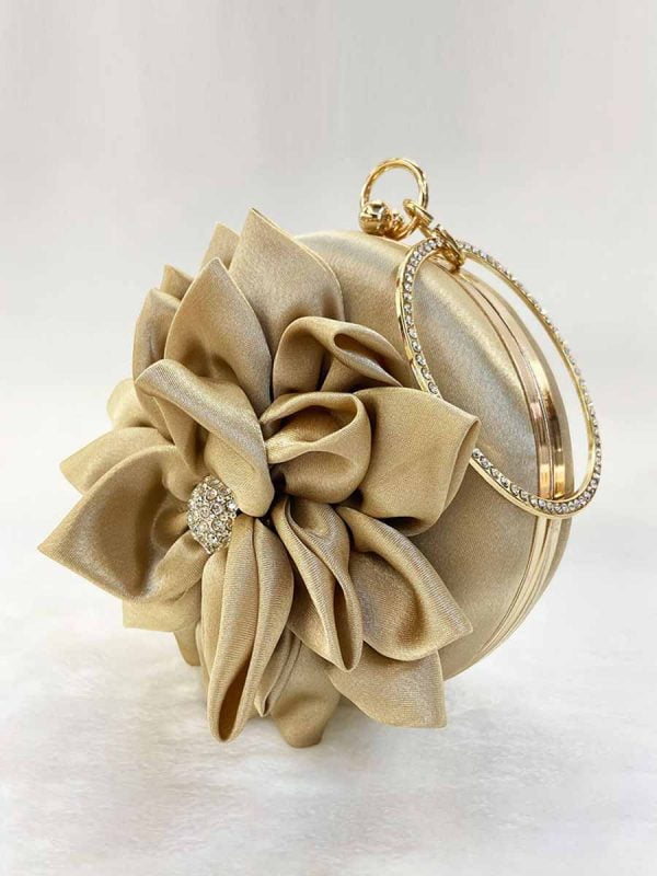 Flower Clutch Purse Design in Fashion Round Clutches Dress Favor Party Bag