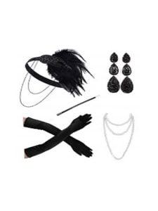 1920S Vintage Jewelry Black 7-piece Set